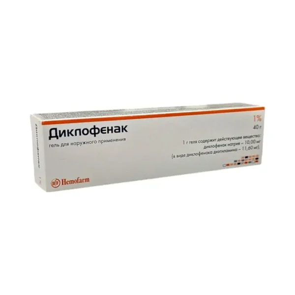 Diklofenak 1 % 40 q gel Hemofarma