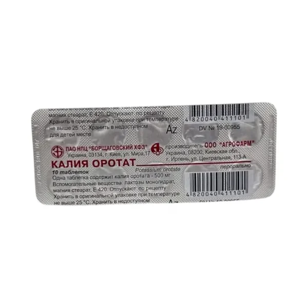 Kalium orotat 500 mq N10 tablet
