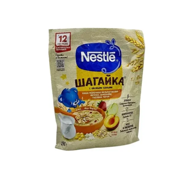 Nestle sıyıq 5 taxıllı alma+çiyələk+şaftalı12 ay+ (3540) 190 q