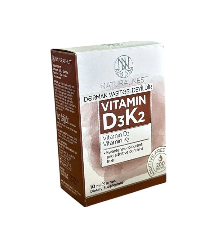 Naturalnest D3 + K2 10 ml damcı Naturalnest D3 + K2 10 ml damcı