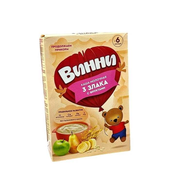 Vinni sıyıq 3 dənli bitkili banan+armud+alma 6 ay+ (4862) 190 q