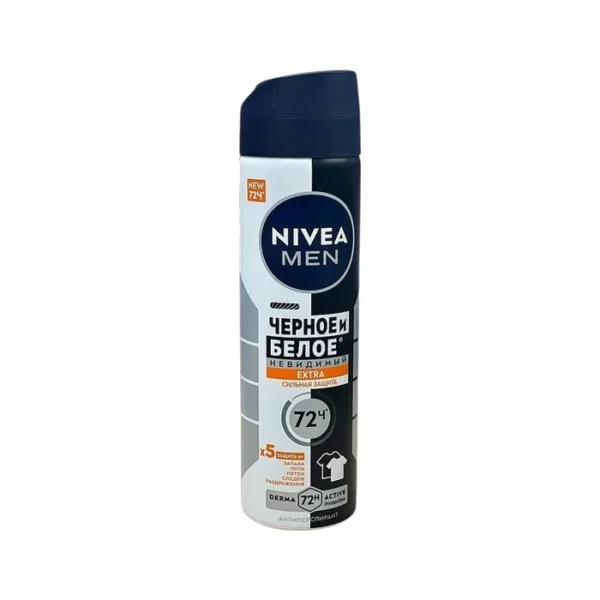 Nivea men antiperspirant ağ və qara iz buraxmayan "extra" 150 ml aerozol (0534)