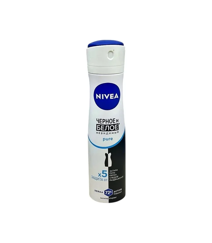 Nivea women antiperspirant ağ və qara "pure" 150 ml aerozol (4243)