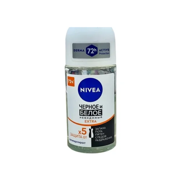 Nivea women antiperspirant ağ və qara iz buraxmayan "extra" diyircəkli 50 ml (0053)