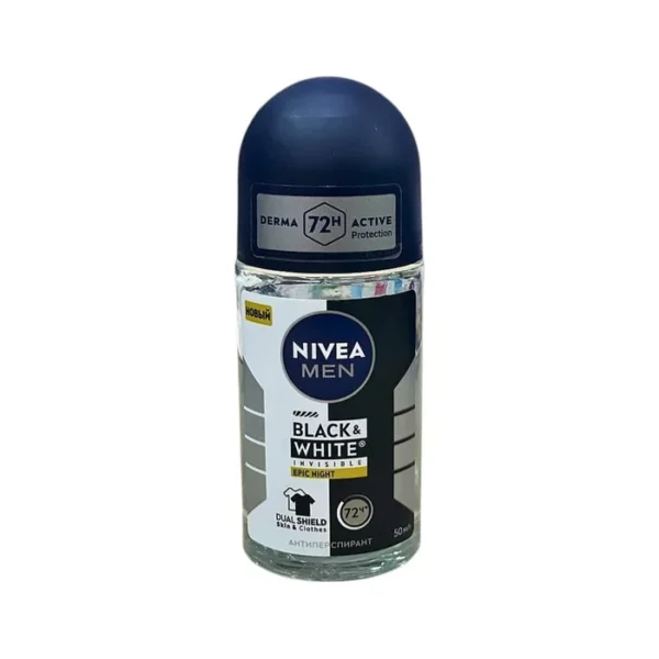 Nivea men antiperspirant ağ və qara iz buraxmayan "mükəmməl gecə" diyircəkli 50 ml (4531)